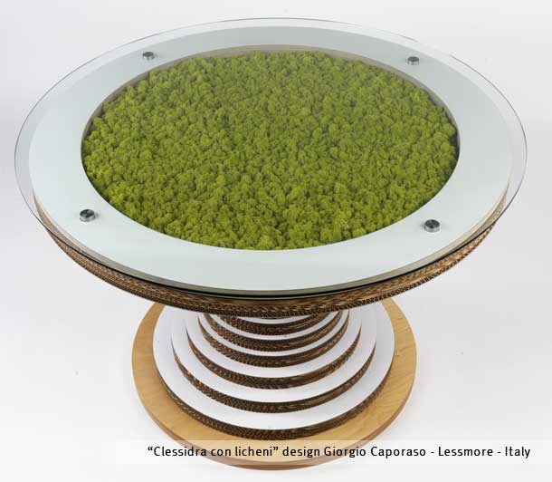 Tavolo Clessidra with moss -  design Giorgio Caporaso - Lessmore